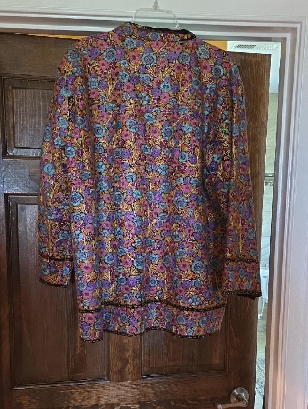 Colorful Embroidered Button Jacket Detail - Picture 6 of 8